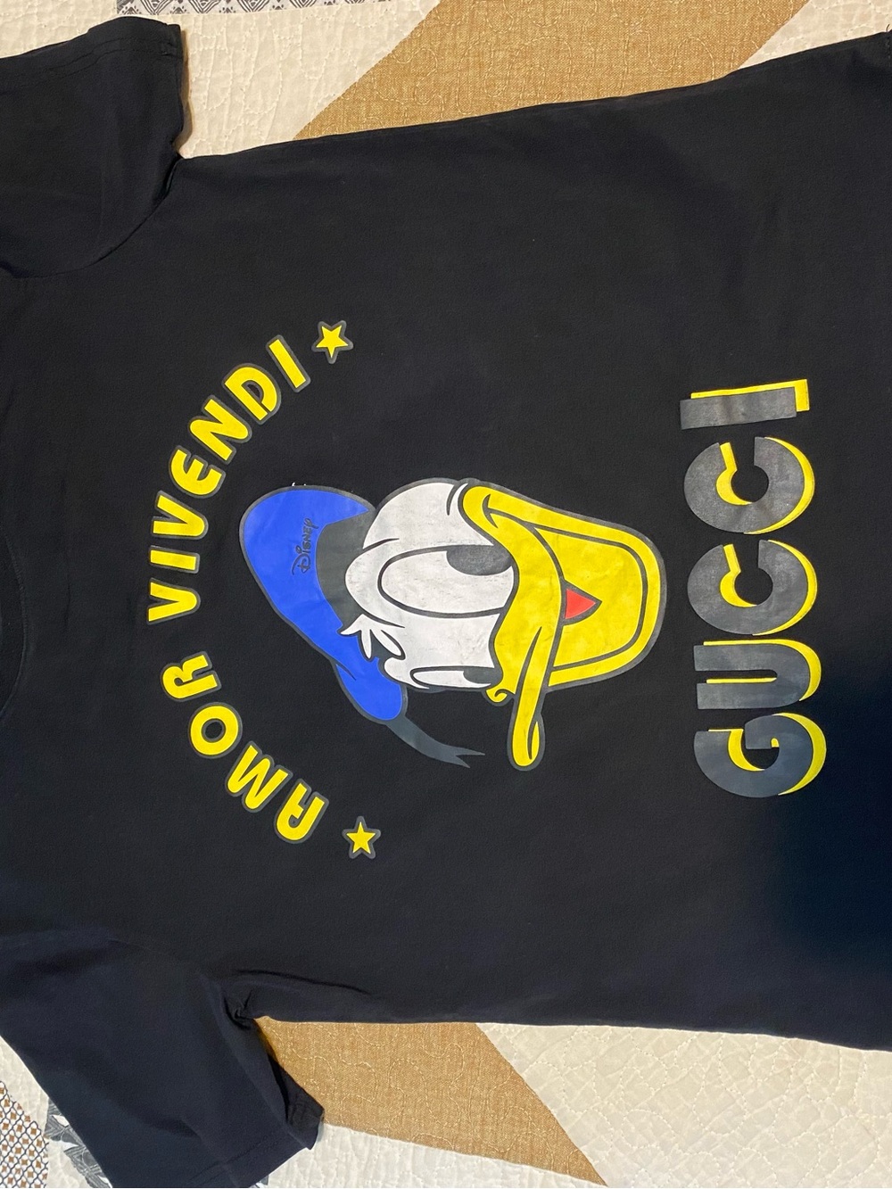 Gucci Black Graphic Crewneck Donald Duck Tee